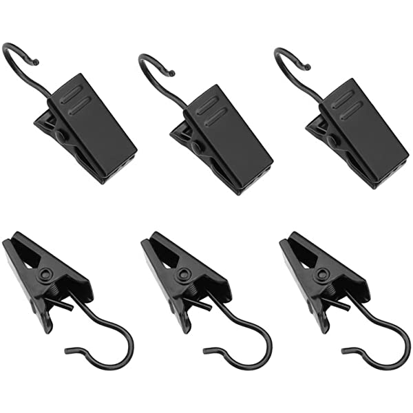 100 Pack Small Curtain Clips Hooks Black