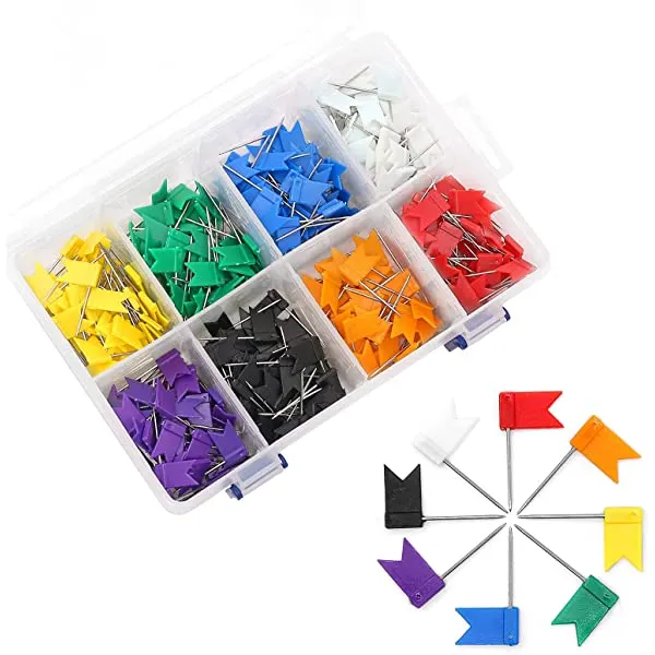 Colored Flag Map Push Pins