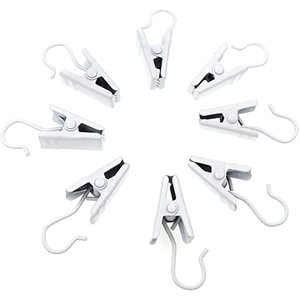 Coideal 100 Pack Curtain Clips Stainless Steel Metal String Party Awning Lights Hanger Hooks for Home Decoration, Photos, Art Craft Display and Indoor Outdoor Activities Supplies 
