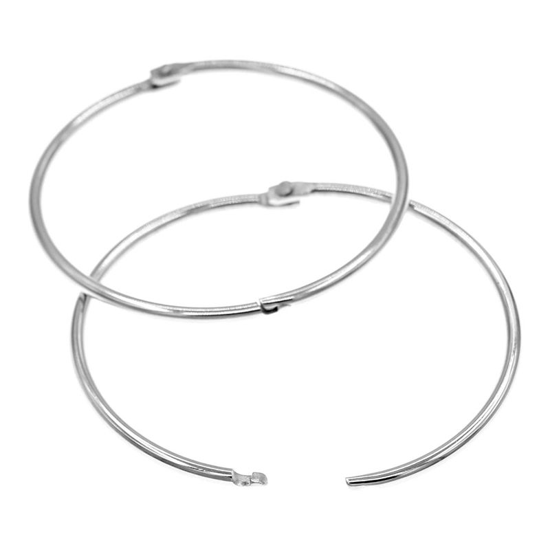 Coideal Metal Circular Shower Curtain Rings - Easy to Open and Close, 10 Pack Silver 2 Inch Diameter Drape Ring Loops for Bathroom, Home Decoration, Movable Clasp Suitable for Fixed Pole