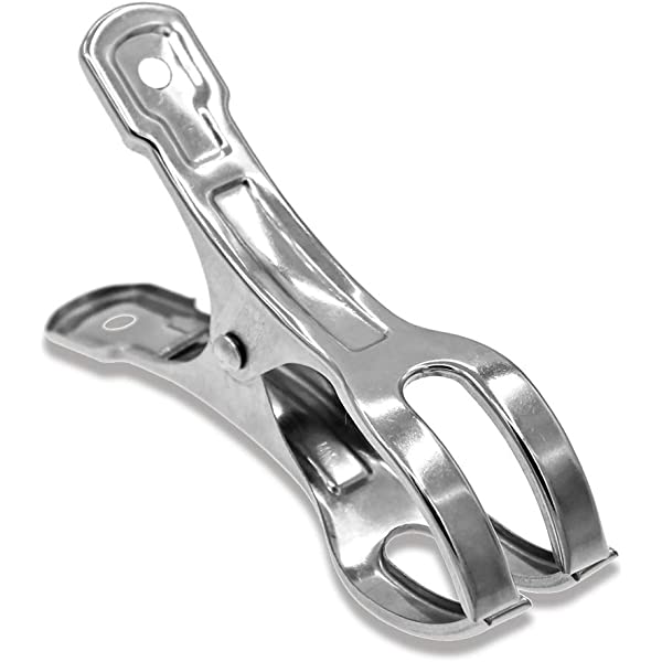 Beach Towel Clips Clamps Stainless Steel 10 Pack 4.3 Inch L…